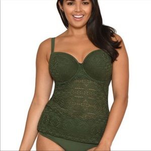 Curvy Kate Padded Balcony Tankini Top NWT US 38H